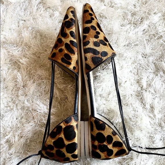 BODEN Florence calf hair tie up D’orsay flats - Picture 10 of 12